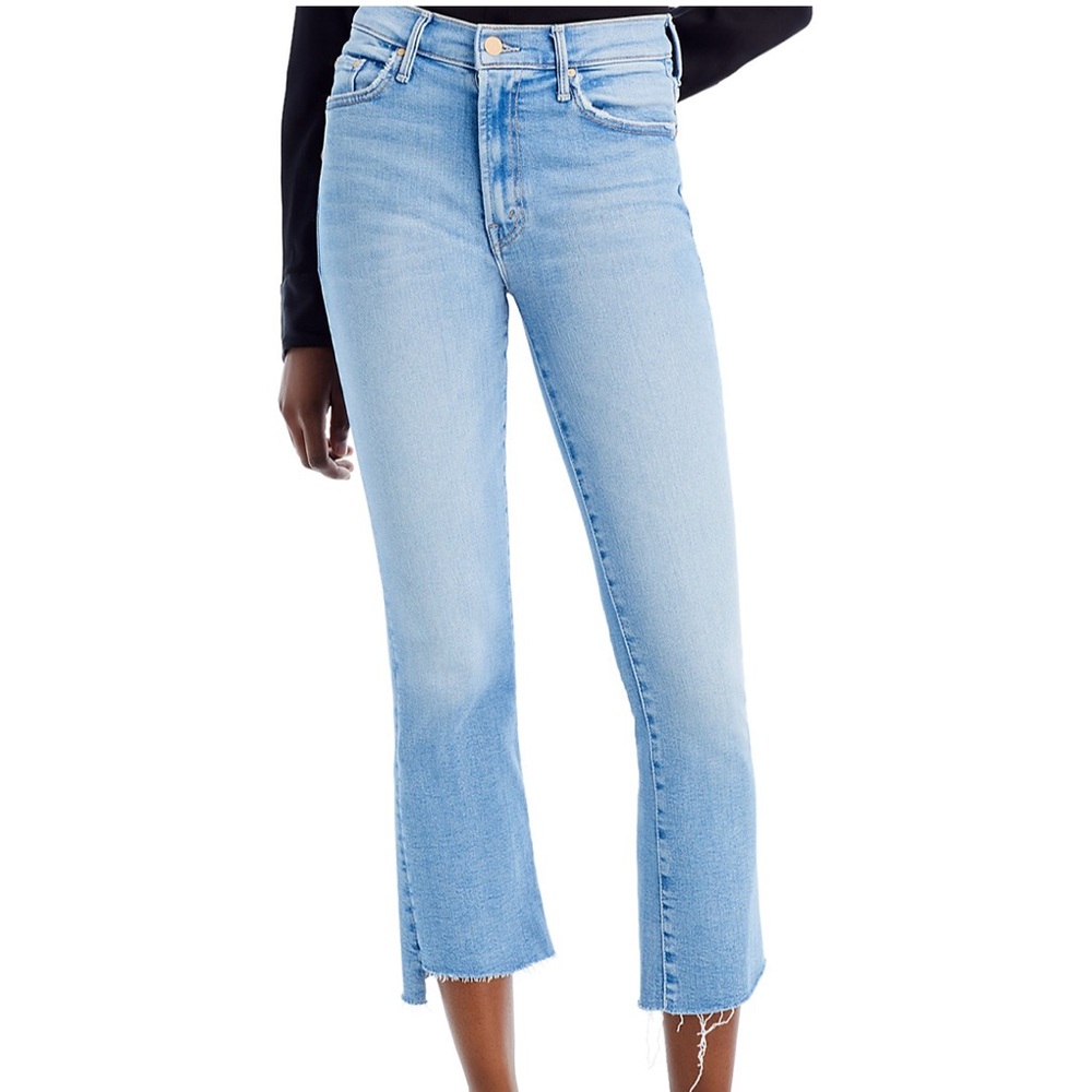 MOTHER Sky Blue Cropped Jeans